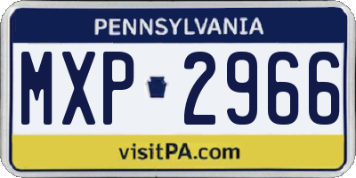 PA license plate MXP2966