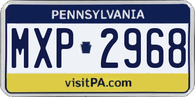 PA license plate MXP2968