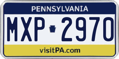 PA license plate MXP2970
