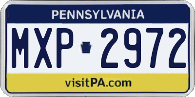 PA license plate MXP2972