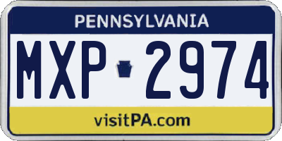 PA license plate MXP2974