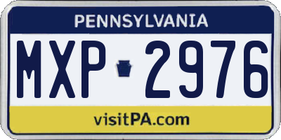 PA license plate MXP2976