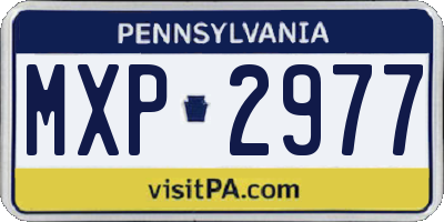 PA license plate MXP2977