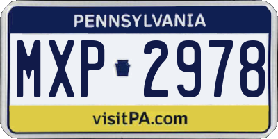 PA license plate MXP2978