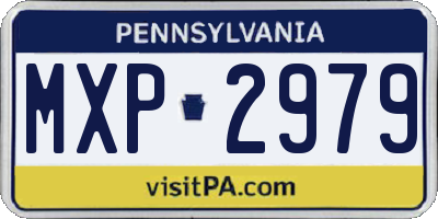 PA license plate MXP2979