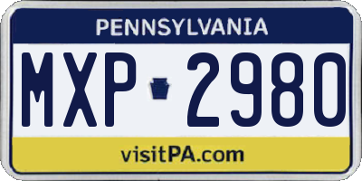 PA license plate MXP2980
