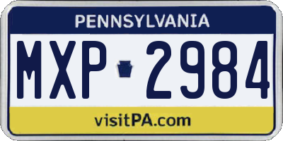 PA license plate MXP2984