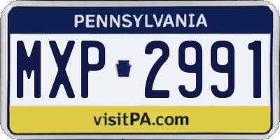 PA license plate MXP2991