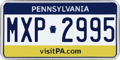 PA license plate MXP2995