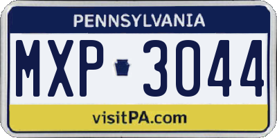 PA license plate MXP3044