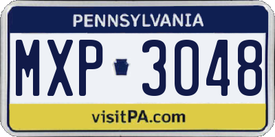 PA license plate MXP3048