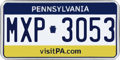 PA license plate MXP3053