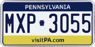 PA license plate MXP3055
