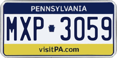 PA license plate MXP3059