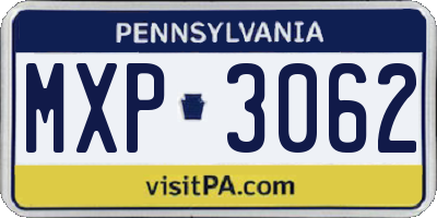 PA license plate MXP3062