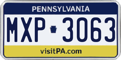 PA license plate MXP3063
