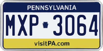 PA license plate MXP3064