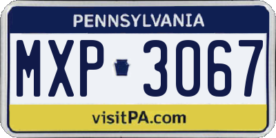 PA license plate MXP3067