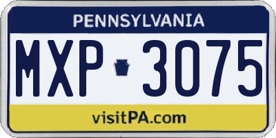 PA license plate MXP3075