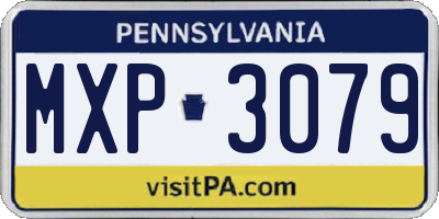 PA license plate MXP3079