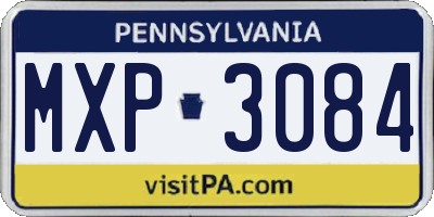 PA license plate MXP3084