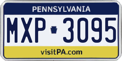 PA license plate MXP3095