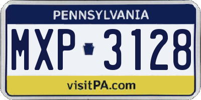PA license plate MXP3128