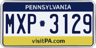 PA license plate MXP3129