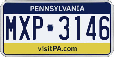 PA license plate MXP3146
