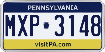 PA license plate MXP3148