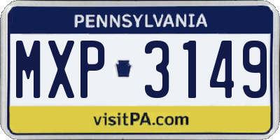 PA license plate MXP3149