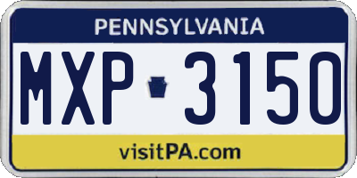 PA license plate MXP3150