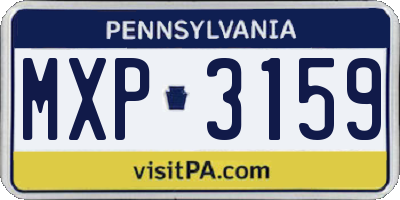 PA license plate MXP3159