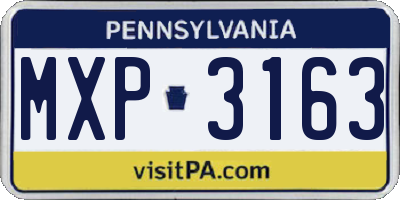 PA license plate MXP3163