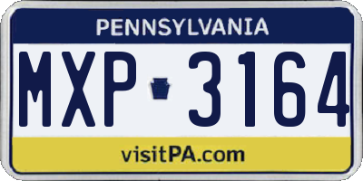 PA license plate MXP3164
