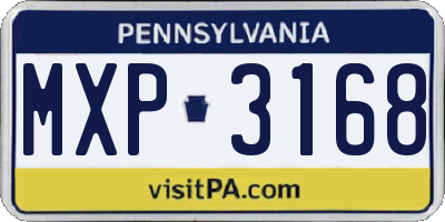 PA license plate MXP3168