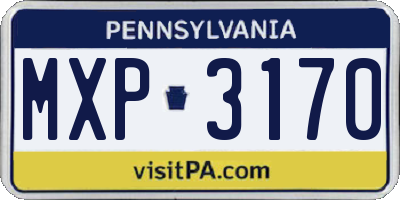 PA license plate MXP3170