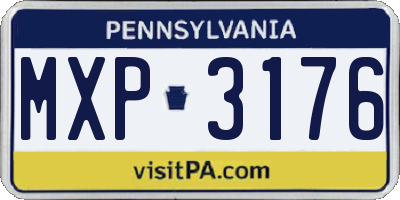 PA license plate MXP3176