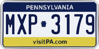 PA license plate MXP3179
