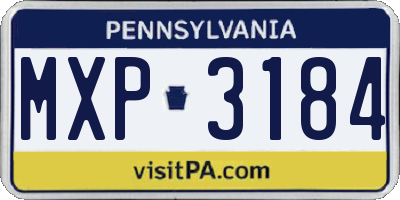PA license plate MXP3184