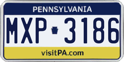 PA license plate MXP3186