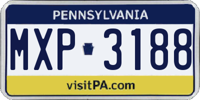 PA license plate MXP3188