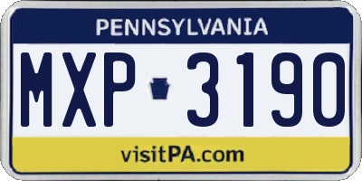 PA license plate MXP3190