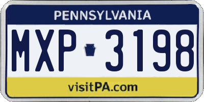 PA license plate MXP3198