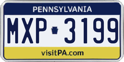 PA license plate MXP3199