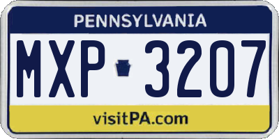 PA license plate MXP3207
