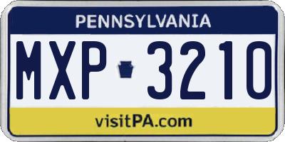 PA license plate MXP3210