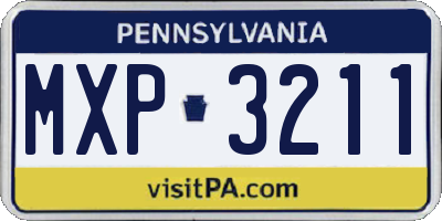 PA license plate MXP3211