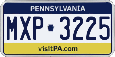 PA license plate MXP3225