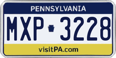 PA license plate MXP3228